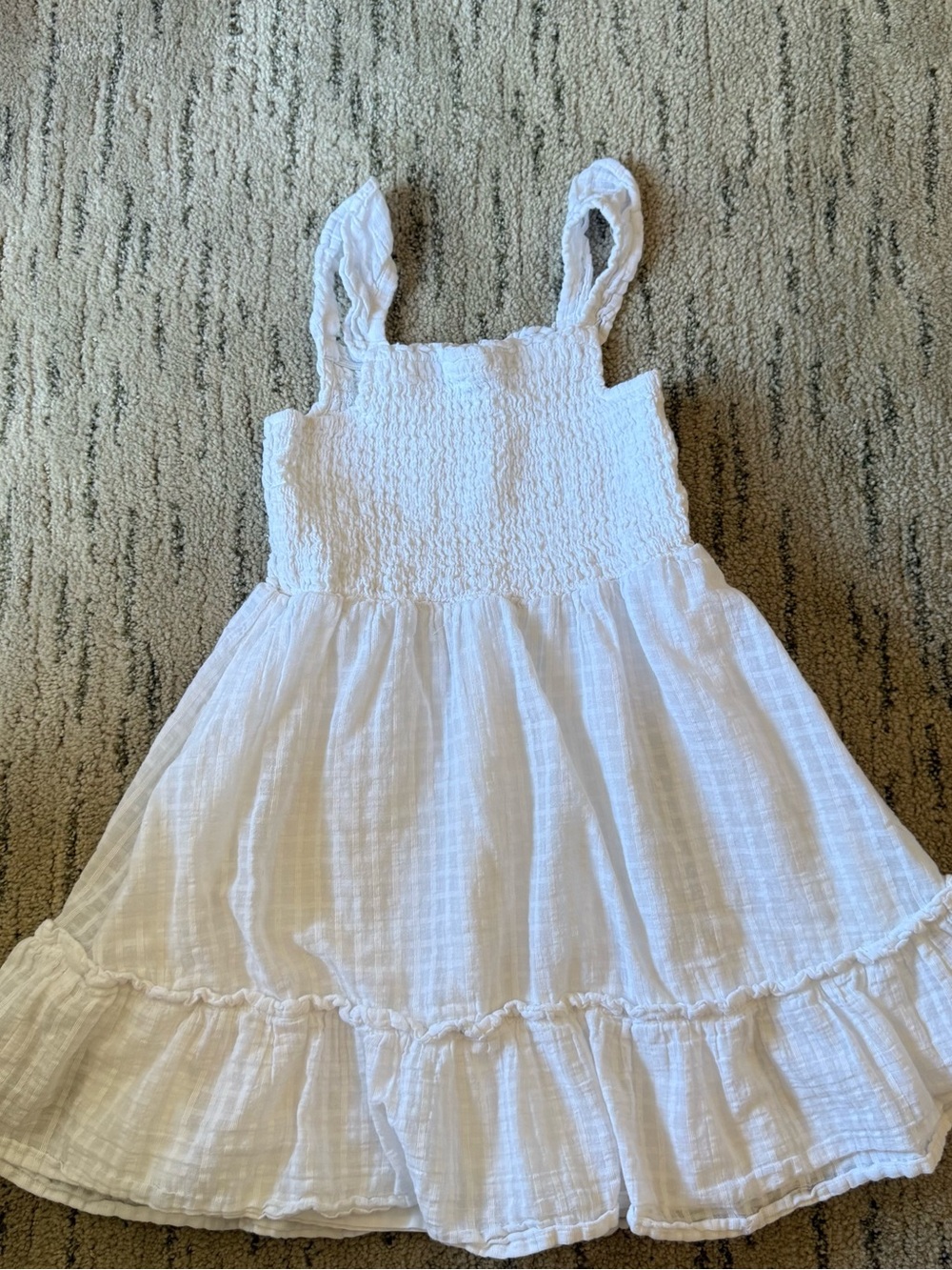 Janie and Jack White Smocked Sundress with Ruffle Straps - Picture 4 of 4
